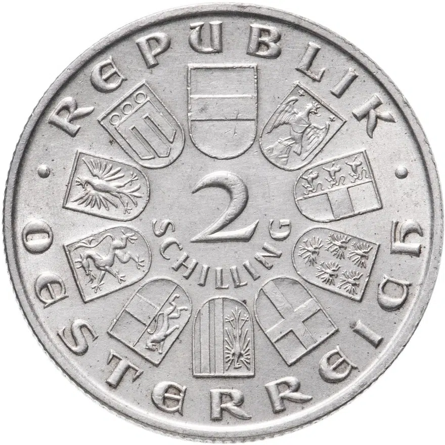 Австрия 2 шиллинга (shillings) 1931  175 лет со дня рождения Вольфганга Амадея Моцарта, реверс