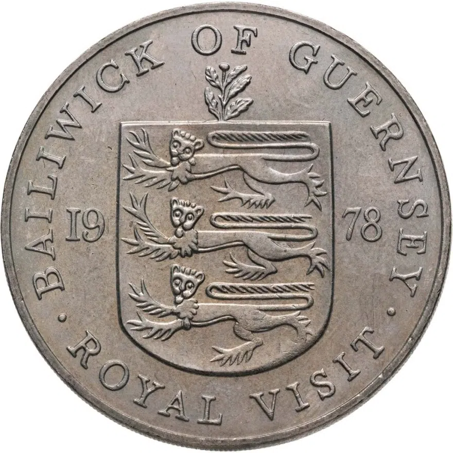Гернси 25 пенсов (pence) 1978 "Королевский визит"