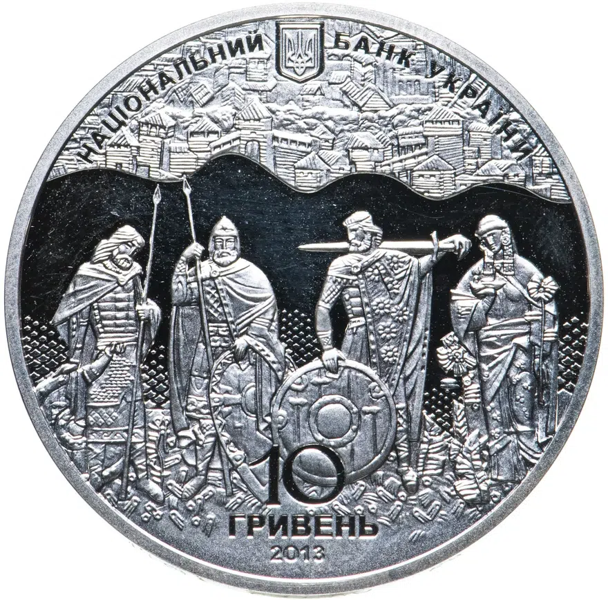 Украина 10 гривен 2013 Proof 900 лет "Повести временных лет", в футляре, реверс