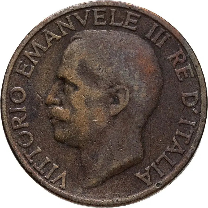 Италия 10 чентезимо (centesimi) 1929, аверс