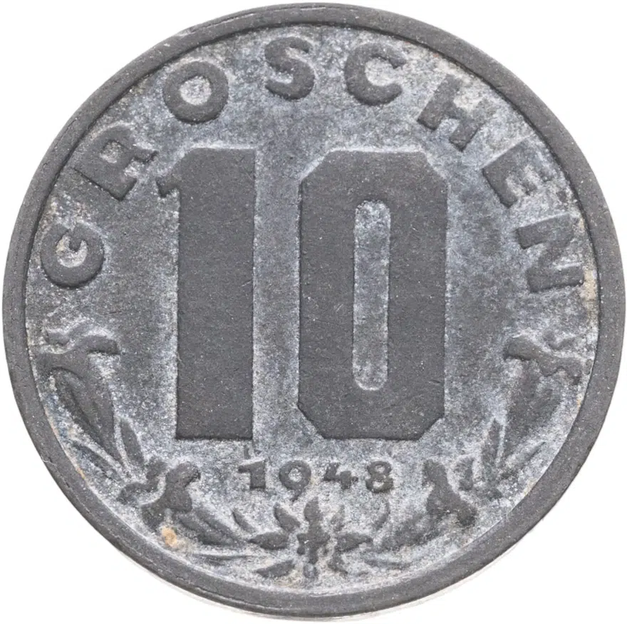 Австрия 10 грошей (groschen) 1948
