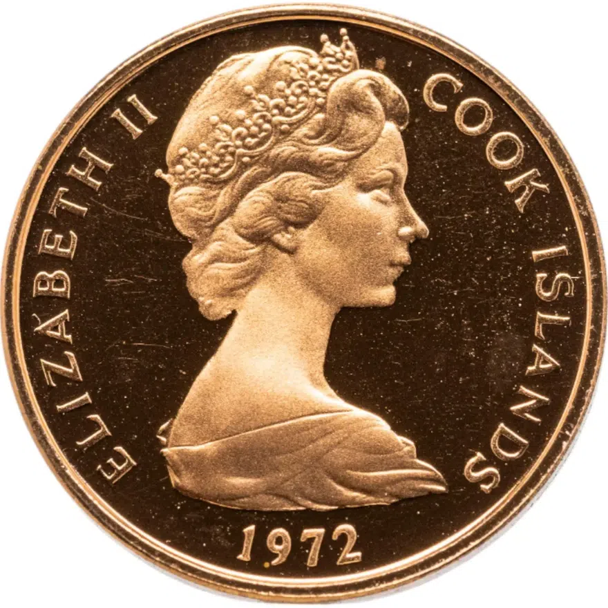 Острова Кука 1 цент (cent) 1972 Proof, реверс