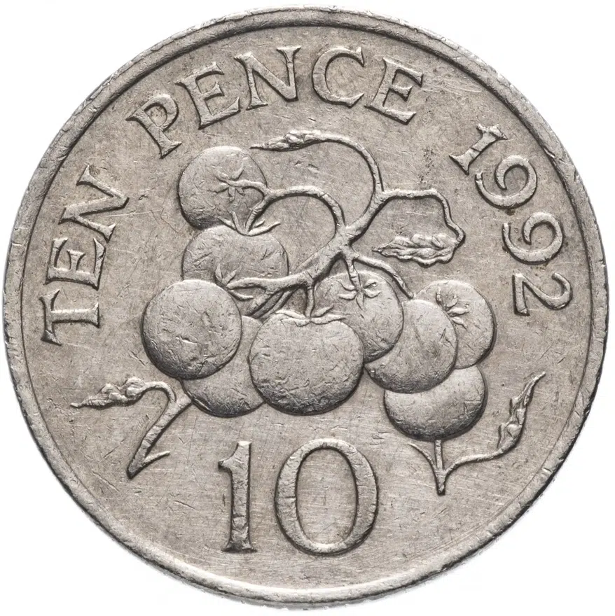 Гернси 10 пенсов (pence) 1992