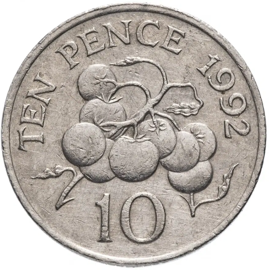 Гернси 10 пенсов (pence) 1992, реверс