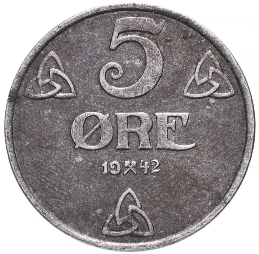 Норвегия 5 эре (ore) 1942