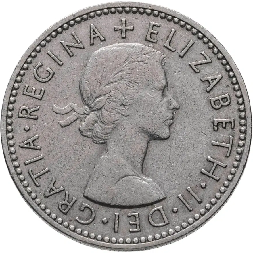 Великобритания 1 шиллинг (shilling) 1956  Шотландский герб - атакующий лев внутри коронованного щита, аверс