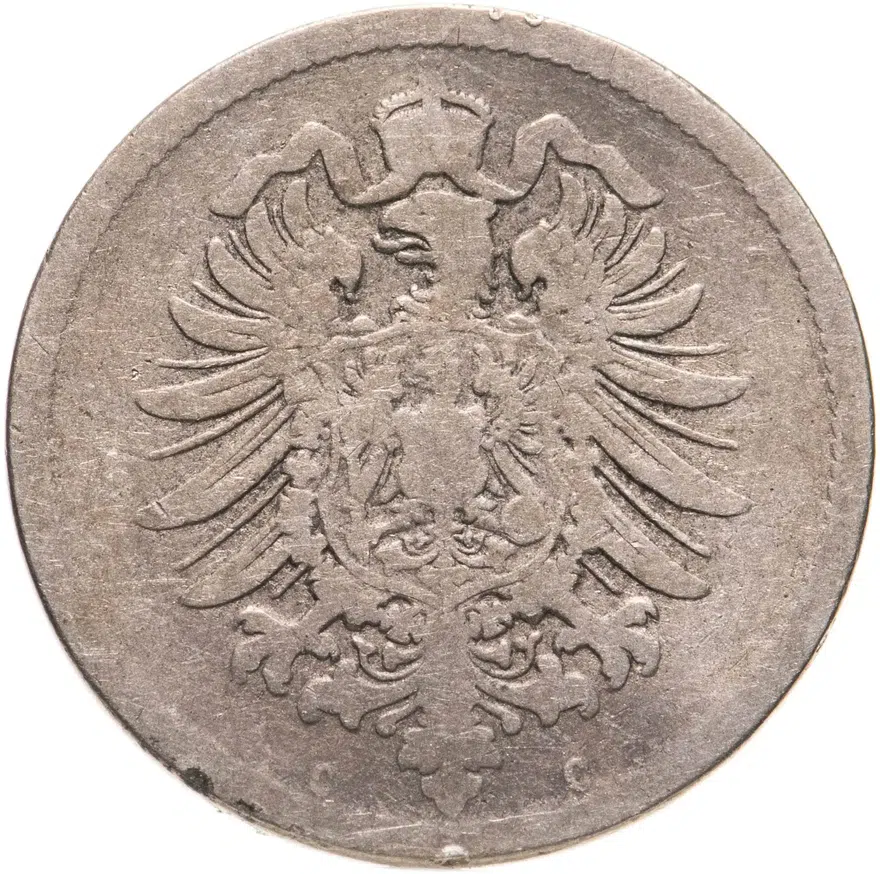 Германия 10 пфеннигов (pfennig) 1876 C  знак монетного двора: "C" - Франкфурт-на-Майне, реверс