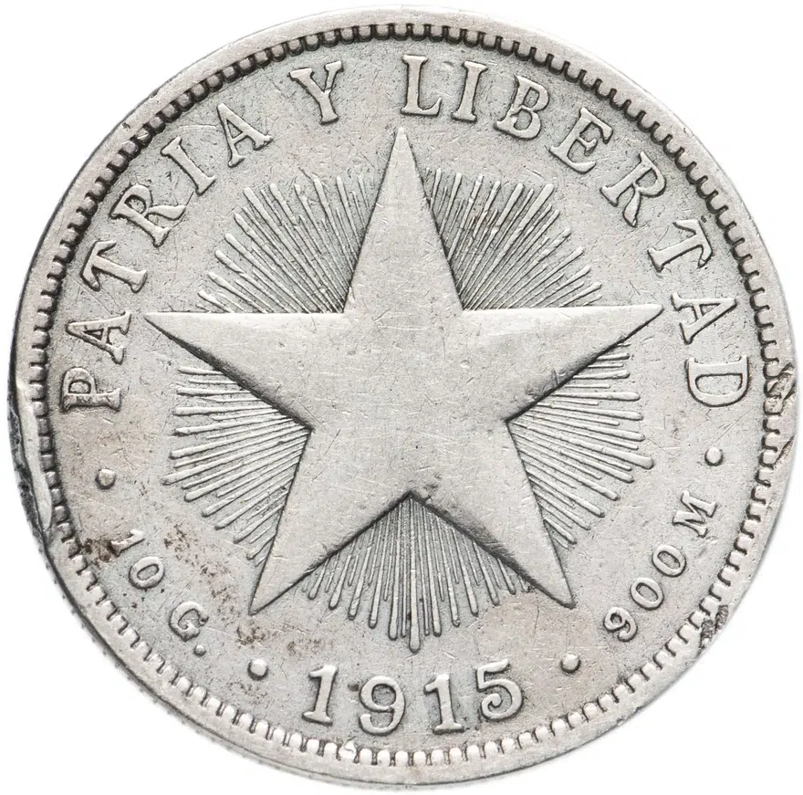 Куба 40 сентаво (peso) 1915, реверс