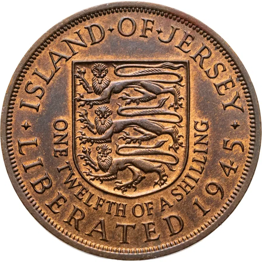 Джерси 1/12 шиллинга (shilling) 1945 Освобождение, Георг VI