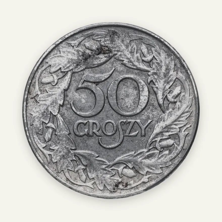 Польша (немецкая оккупация) 50 грошей 1938, аверс