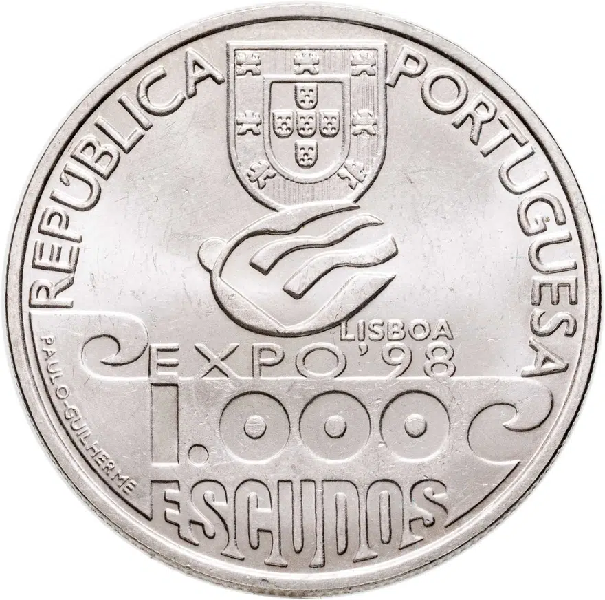 Португалия 1000 эскудо (escudos) 1999   "1000 лет Атлантике под парусом", аверс