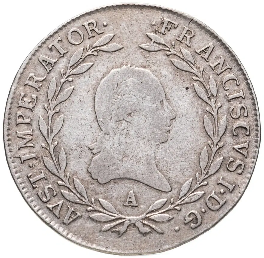 Австрия 20 крейцеров (kreuzer) 1810 A  знак монетного двора "A" - Вена