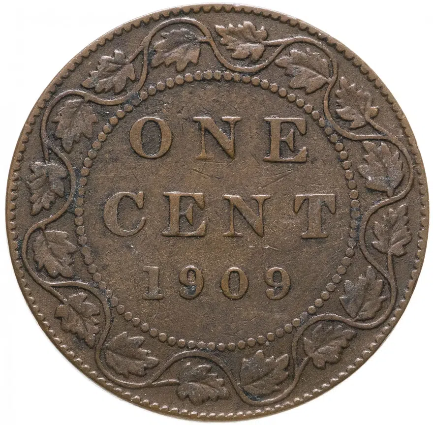 Канада 1 цент (cent) 1909, аверс