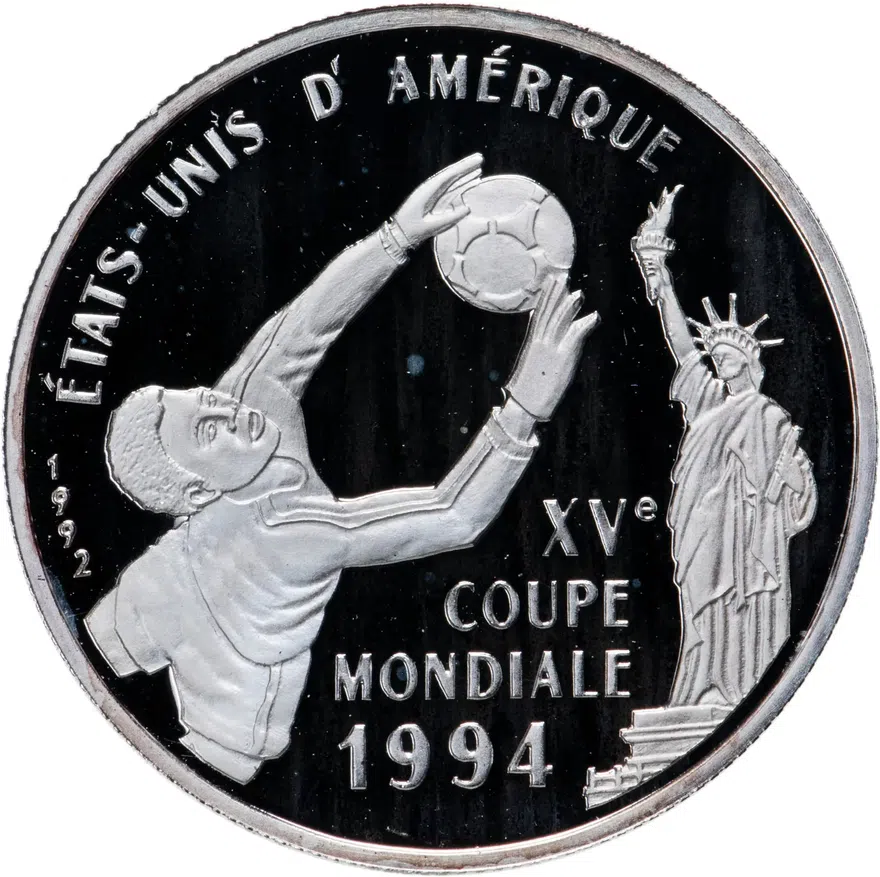 Республика Конго 500 франков (francs) 1992 Чемпионат мира по футболу 1994