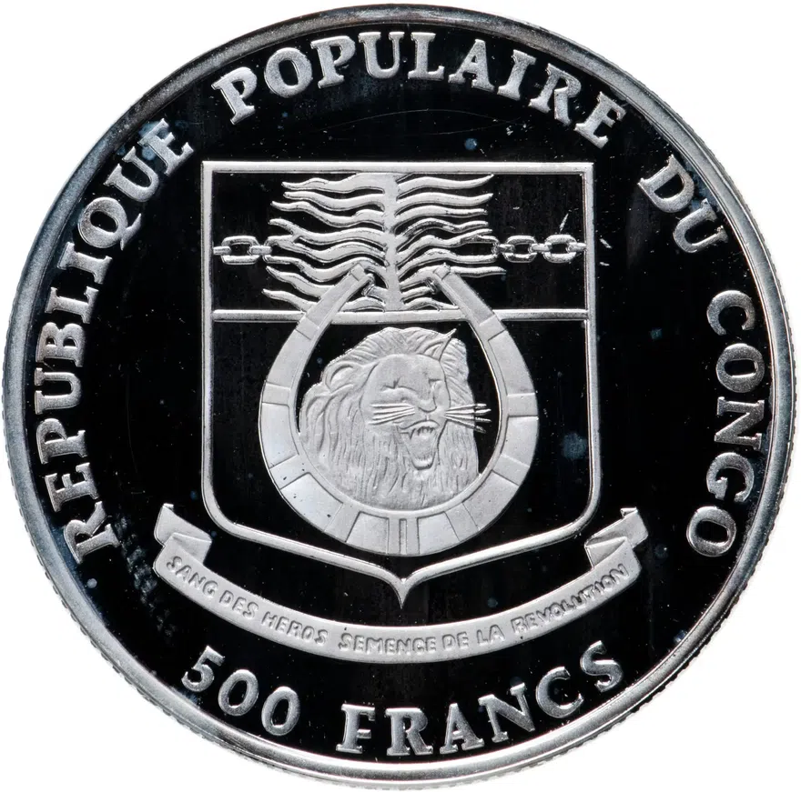 Республика Конго 500 франков (francs) 1992 Чемпионат мира по футболу 1994, реверс