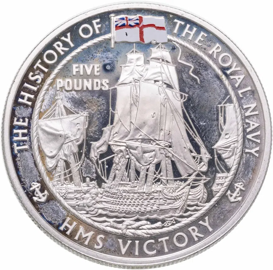 Остров Джерси 5 фунтов 2004  "История королевского флота HMS Victory"