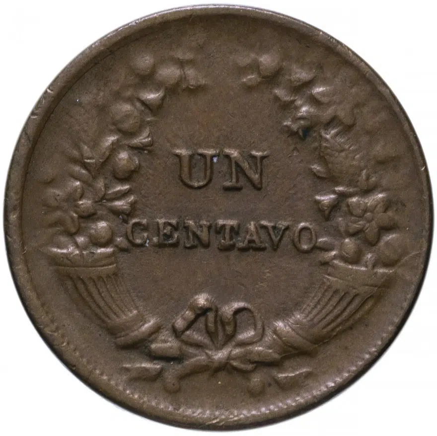 Перу 1 сентаво (centavo) 1939, номинал написан прямо