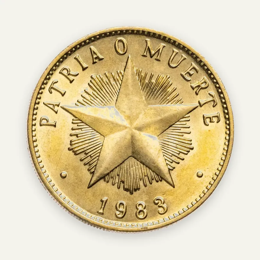 Куба 1 песо (peso) 1983, реверс