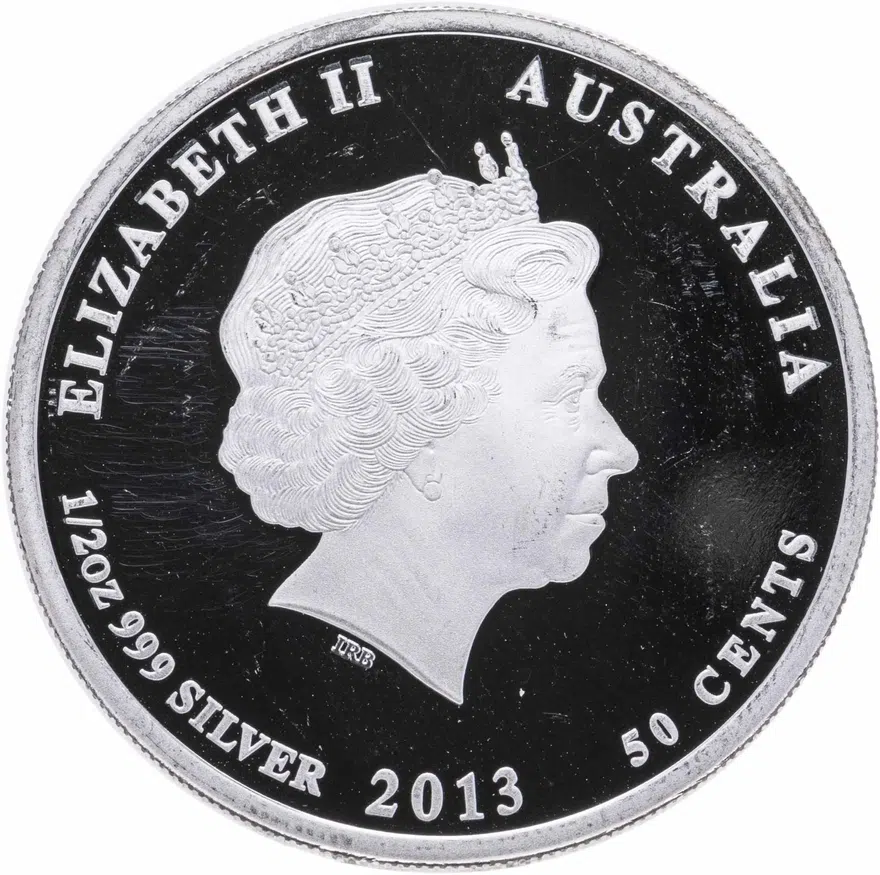 Австралия 50 центов (cents) 2013 "Восточный календарь - год змеи", реверс