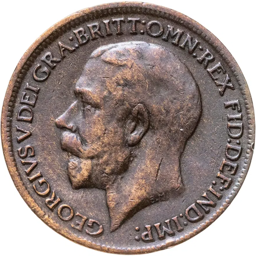 Великобритания 1 фартинг (farthing) 1919, реверс