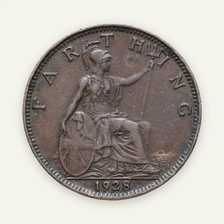 Великобритания 1 фартинг (farthing) 1928, аверс