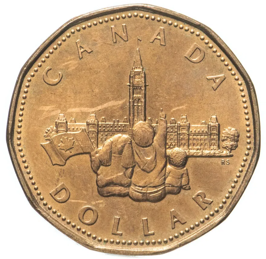 Канада 1 доллар (dollar) 1992  125 лет Конфедерации Канада - Парламент, реверс