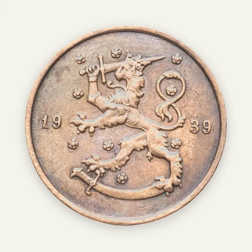 Финляндия 10 пенни (pennia) 1939, реверс