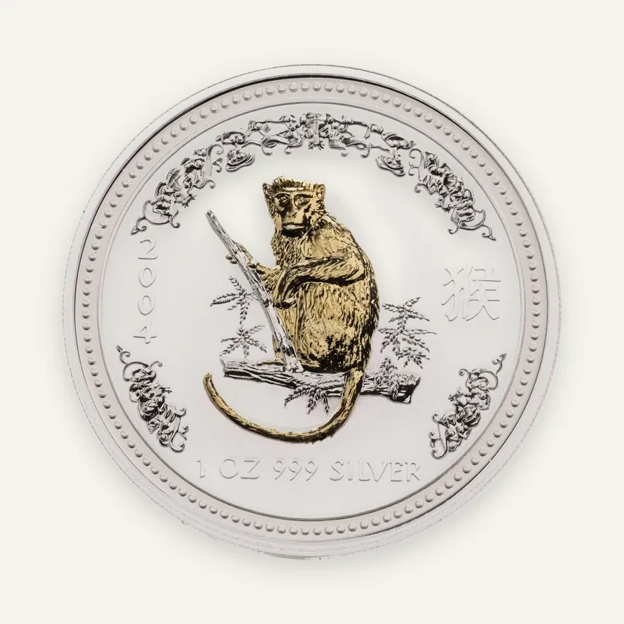 Австралия 1 доллар (dollar) 2004  Восточный календарь - Год Обезьяны /позолота/
