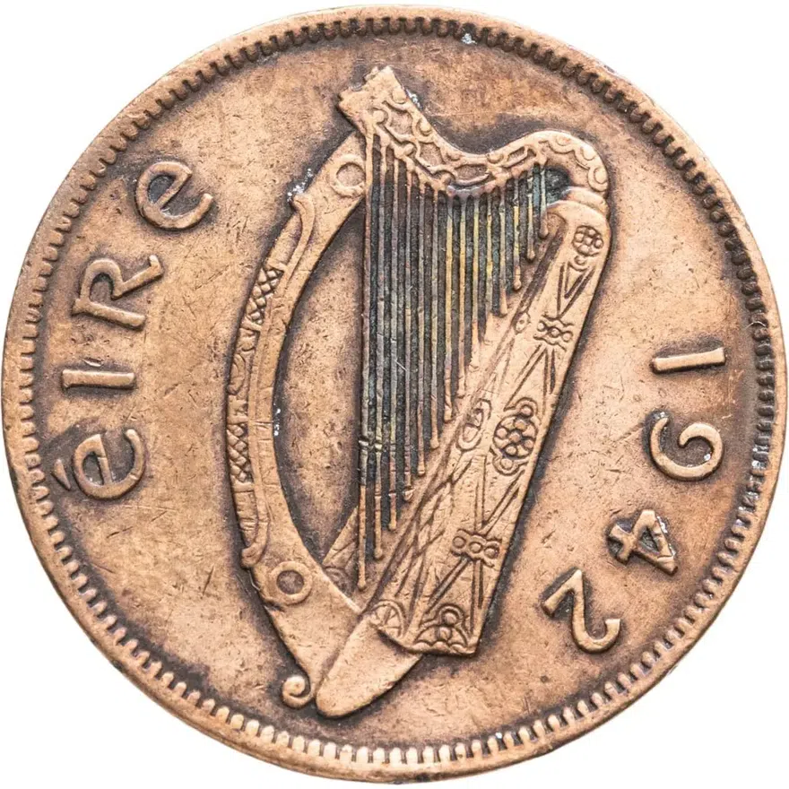Ирландия 1/2 пенни (penny) 1942, реверс