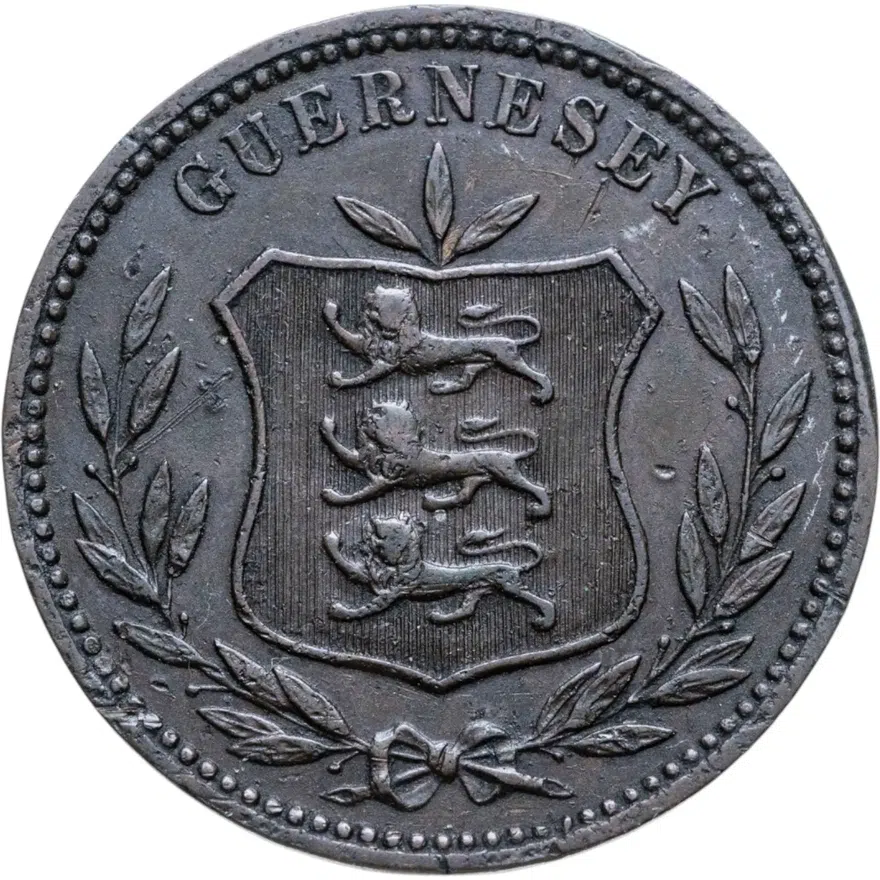Гернси 8 дублей (doubles)  1893, реверс