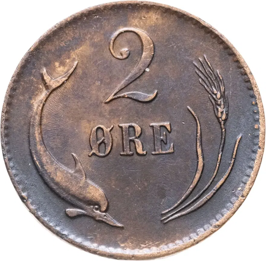 Дания 2 эре (ore) 1883