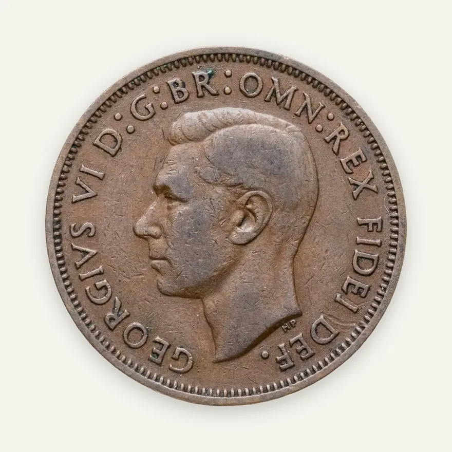 Великобритания 1/2 пенни (penny) 1951, аверс