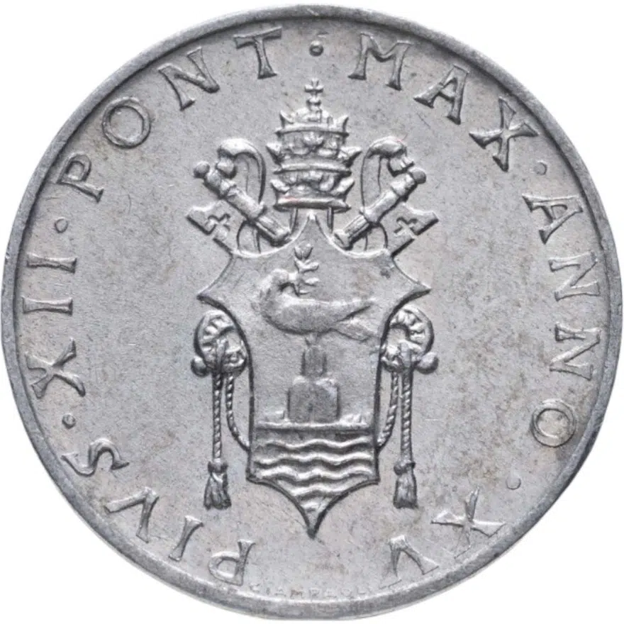 Ватикан 1 лира (lira) 1953