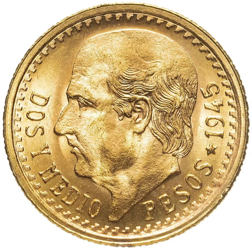 Мексика 2 1/2 песо (pesos) 1945