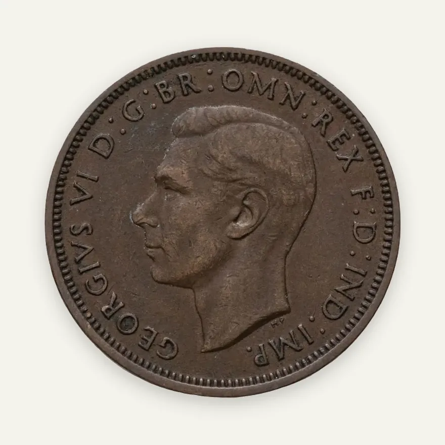Великобритания 1/2 пенни (penny) 1947, аверс