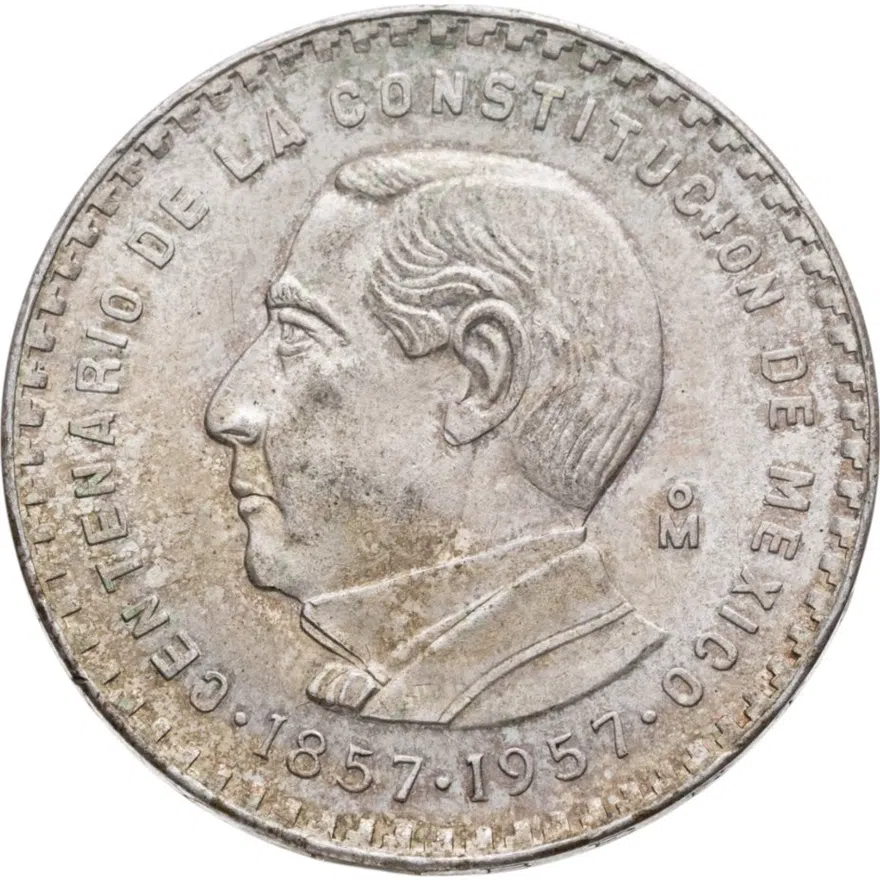 Мексика 5 песо (pesos) 1957  100 лет Конституции Мексики