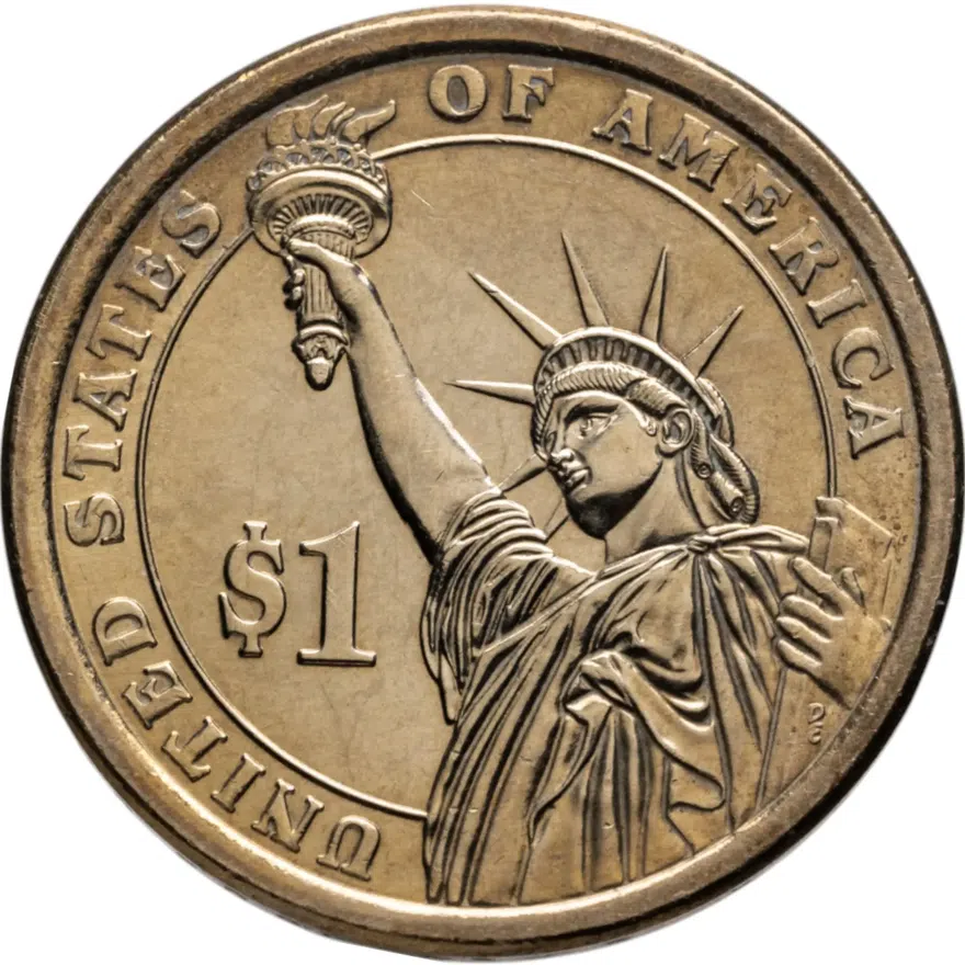 США 1 доллар (dollar) 2009 "Закари Тейлор (12-й президент США)", знак монетного двора "D" - Филадельфия, реверс