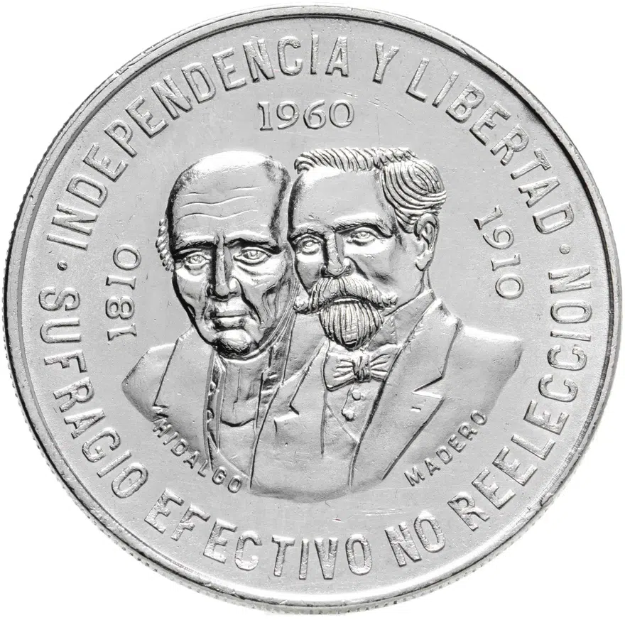 Мексика 10 песо (pesos) 1960 "150 лет Войне за независимость"