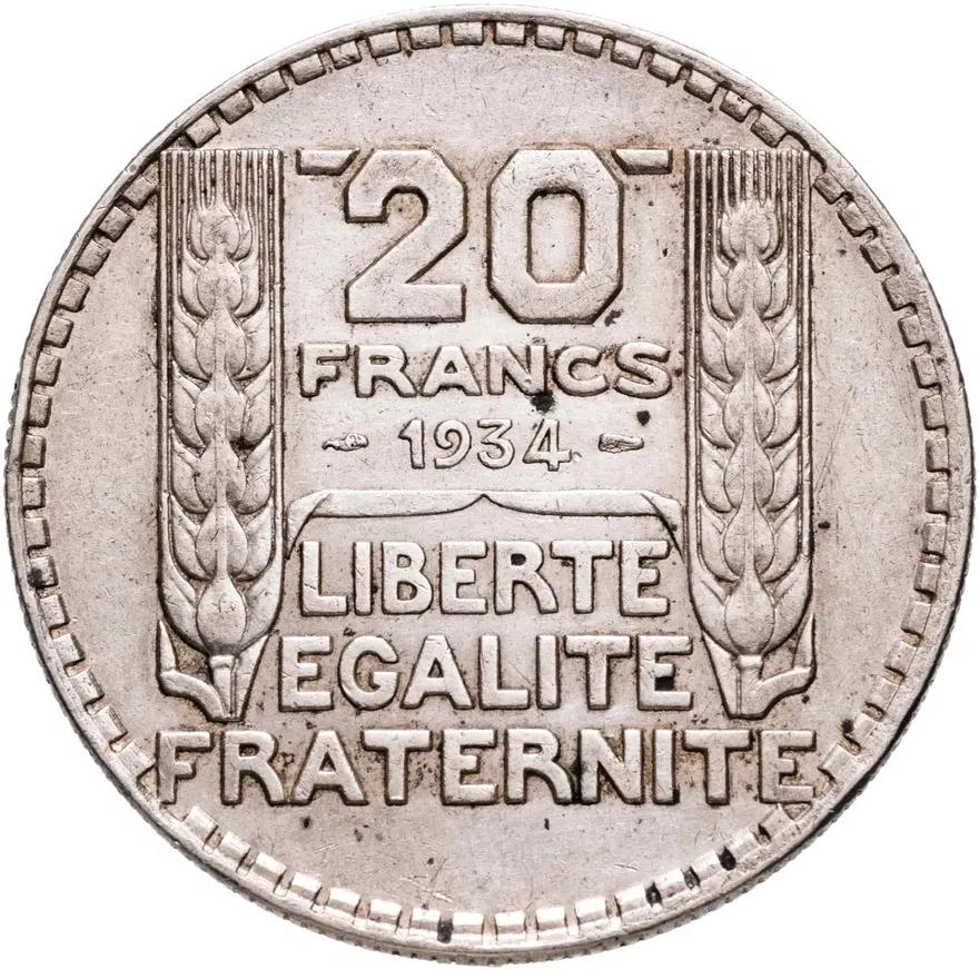 Франция 20 франков (francs) 1934