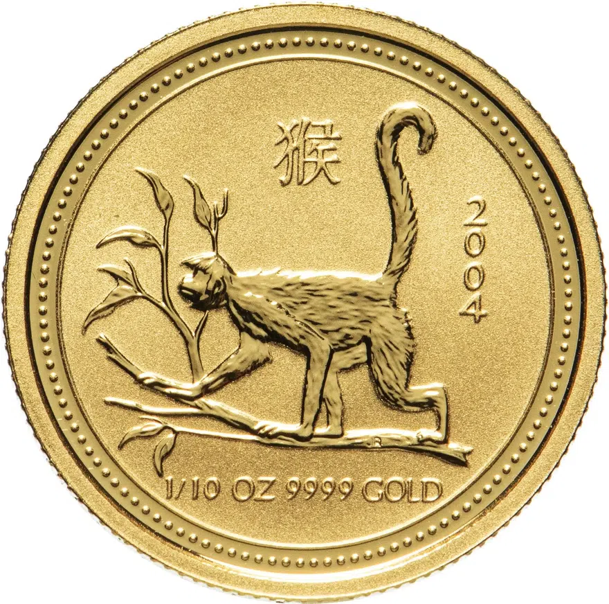 Австралия 15 долларов (dollars) 2004  Восточный календарь - Год Обезьяны, аверс