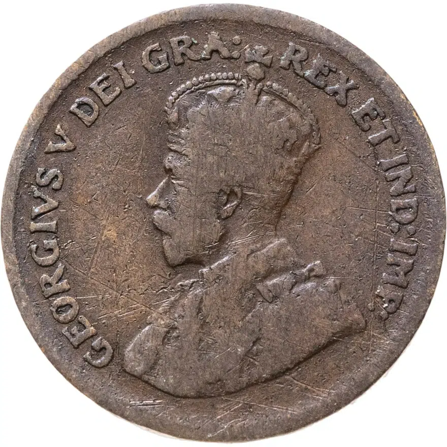 Канада 1 цент (cent) 1931, аверс