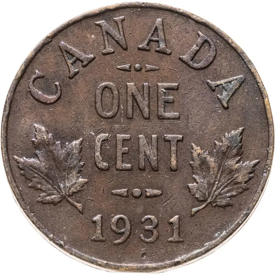 Канада 1 цент (cent) 1931, реверс