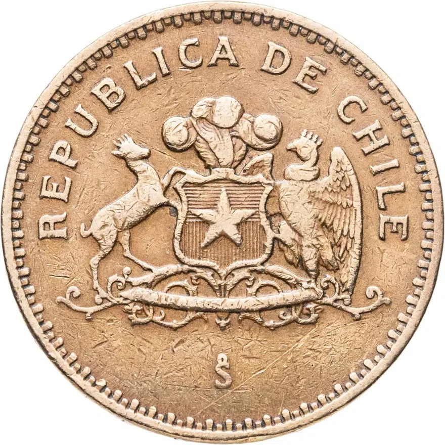 Чили 100 песо (pesos) 1994, реверс