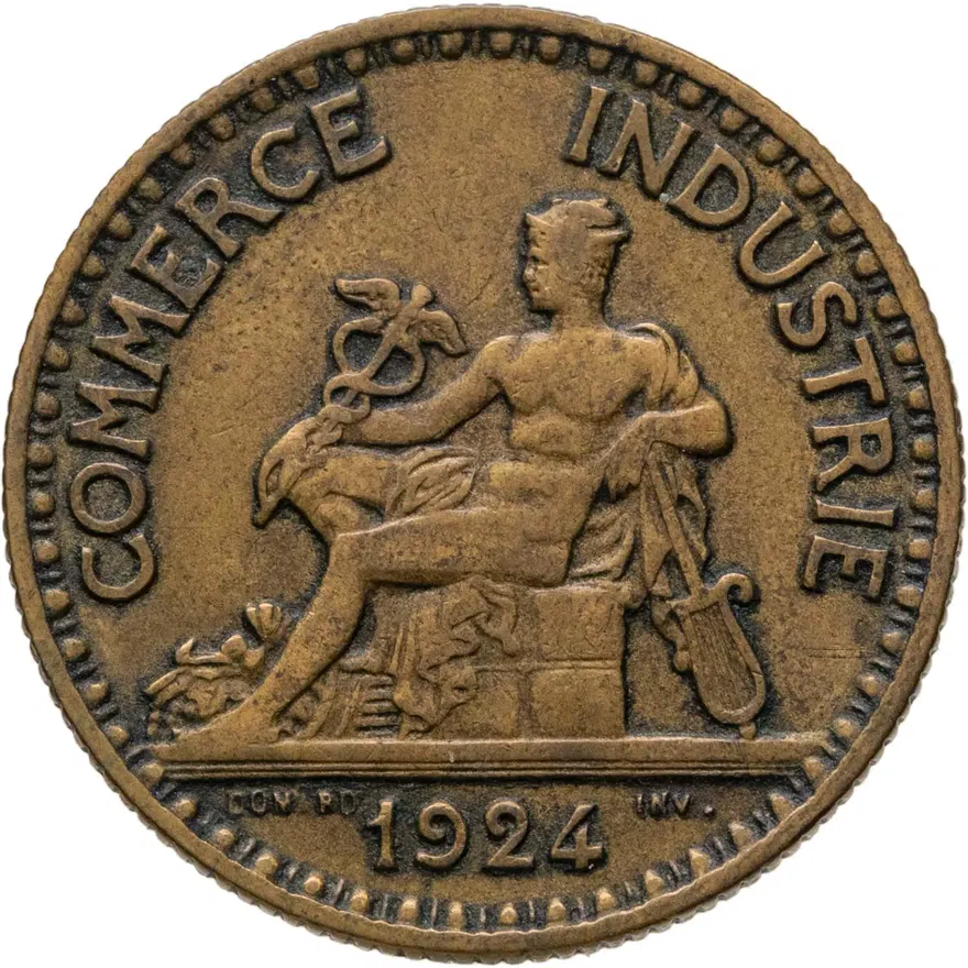 Франция 2 франка (francs) 1924, реверс