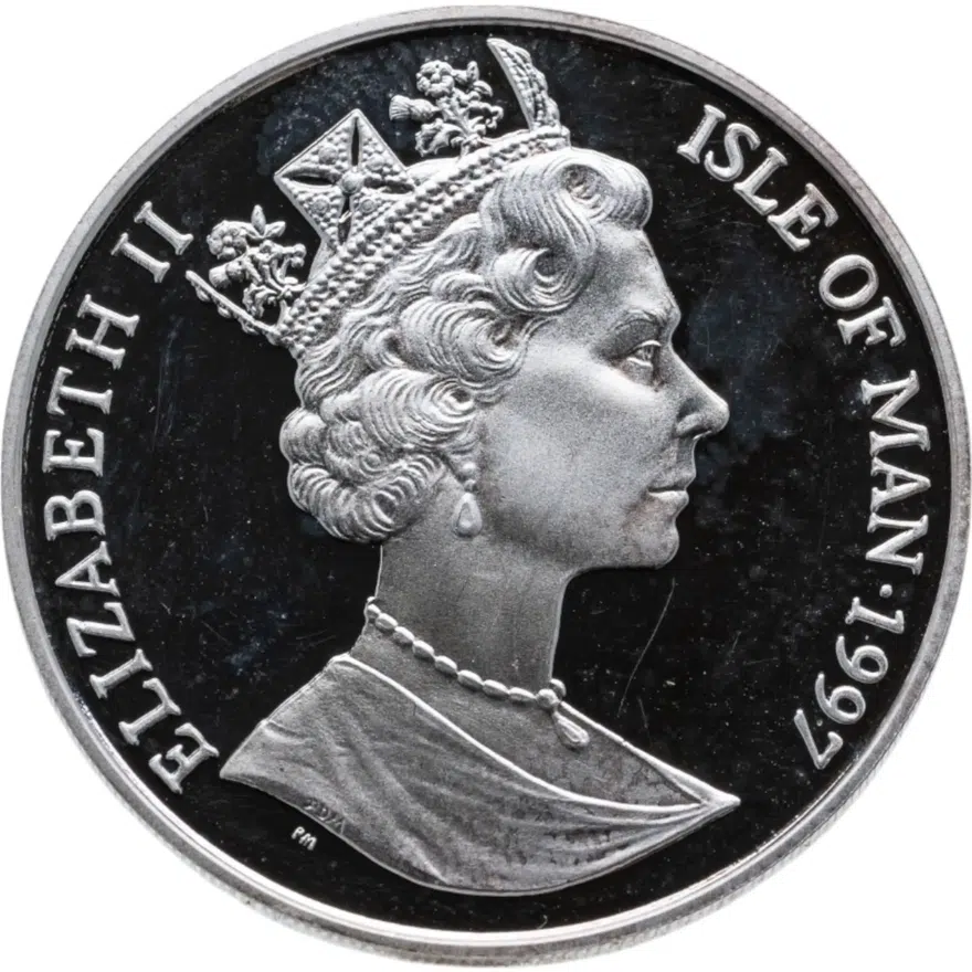 Остров Мэн 1/2 кроны (crown) 1997 Великие Путешественники - Фритьоф Нансен, реверс