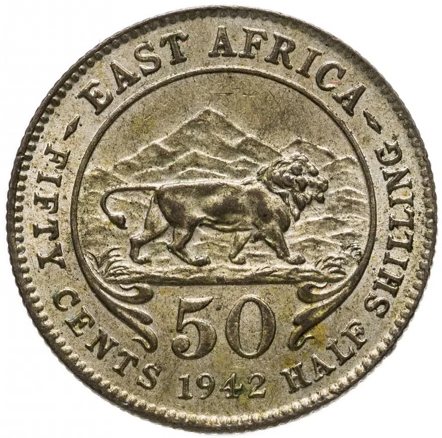 Британская Восточная Африка 50 центов (cents) 1942, аверс