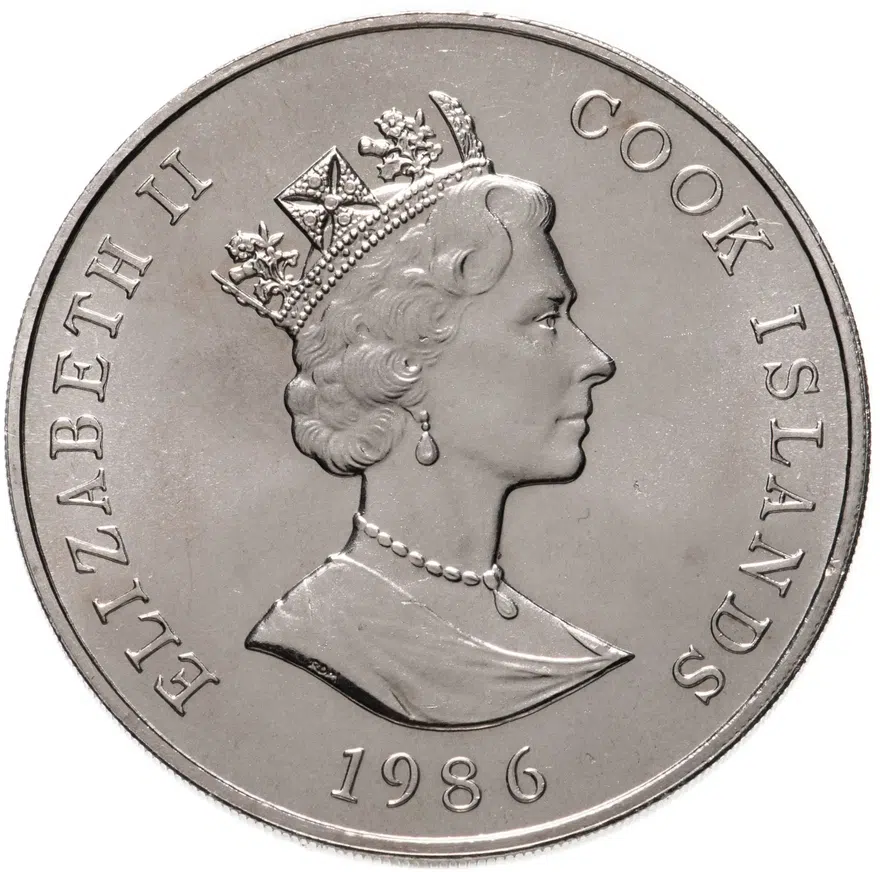Острова Кука 1 доллар (dollar) 1986  60 лет со дня рождения Королевы Елизаветы II, реверс