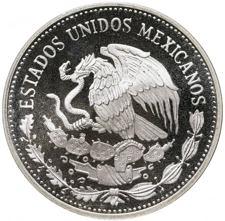 Мексика 50 песо (pesos) 1986 Чемпионат мира по футболу 1986 - Мячи, реверс