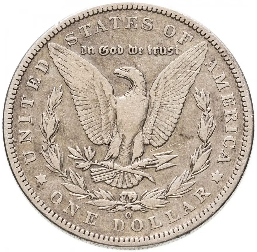США 1 доллар 1889 "Доллар Моргана" знак монетного двора: "O" - Новый Орлеан, реверс