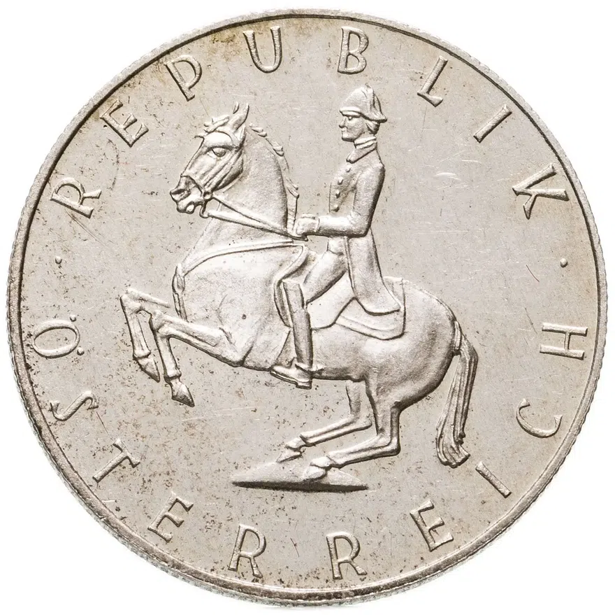 Австрия 5 шиллингов (shillings) 1964, аверс